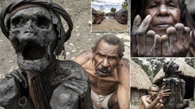 قبيلة جبلية تعبد الموت وتطبخ أسلافها كل يوم (صور)