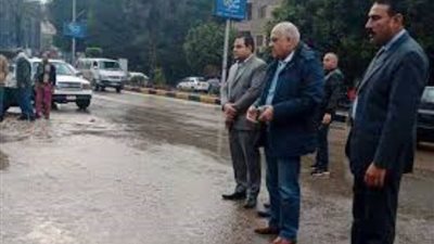 محافظ الجيزة يتابع إزالة آثار الأمطار