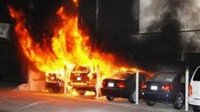 نشوب حريق في 3 سيارات بالمنصورة