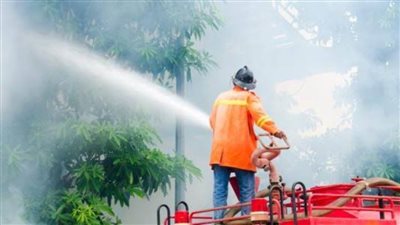 نشوب حريق هائل بعيادة طبيبة التهم كل محتوياتها بسمالوط شمال 