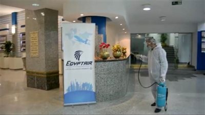 عمليات تعقيم واسعة لمباني مصر للطيران وطائراتها 