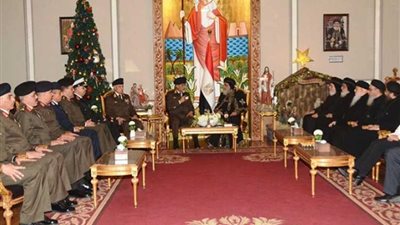 وزير الدفاع وقادة الجيش يهنئون البابا تواضروس الثاني بمناسبة عيد الميلاد