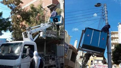 تركيب 362 عمود كهرباء وصيانة كشافات الإنارة بالبحيرة