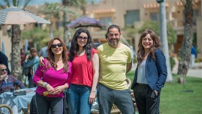 هبة عبد الغني وأروى جودة في كواليس 