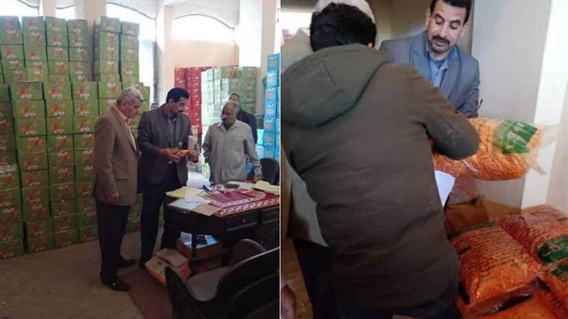 ضبط سلع غذائية مجهولة