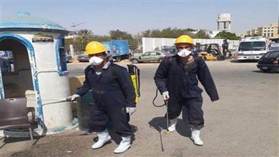  تطهير وتعقيم مواقف السيارات والمنشآت الخدمية فى الشيخ زايد
