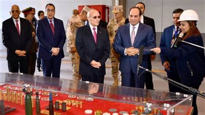الرئيس السيسي يفتتح مصنع 300 الحربي و144 ببنها و270 بقها و999 بحلوان