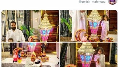 جنش يحتفل بقدوم رمضان بالفانوس والجلباب