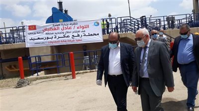 محافظ بورسعيد يفتتح أعمال تطوير محطة رفع مياه عكرة
