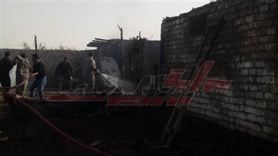 إصابة 3 أشخاص في حريق منزل بقها