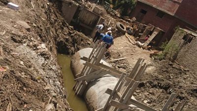 استكمال تغطية ترعة الجنابية بهندسة ري إيتاي البارود بالبحيرة