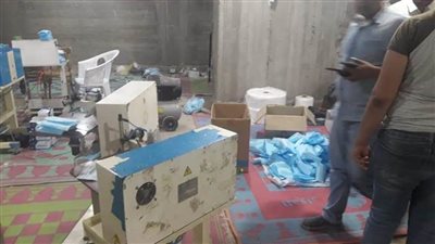 ضبط مصنع غير مرخص وبدون بيانات لتصنيع الكمامات بالمنيا