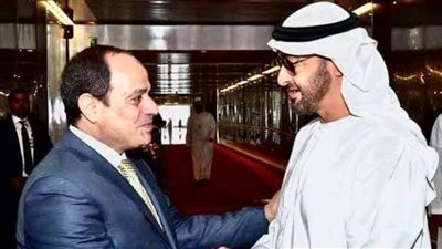 الرئيس السيسي يتبادل التهنئة مع ولى عهد أبوظبي بمناسبة عيد الفطر المبارك