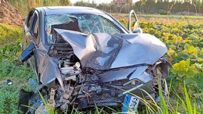 إصابة ٣ أشخاص في انقلاب سيارة داخل أرض زراعية بالدقهلية.. (صور)