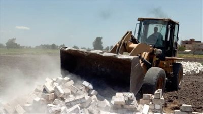 إزالة 7 حالات تعدٍ على الأراضي الزراعية بالبحيرة