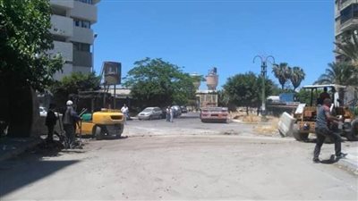 إزالة الحواجز الحديدية والكتل الخرسانية من أمام مديرية أمن الإسكندرية