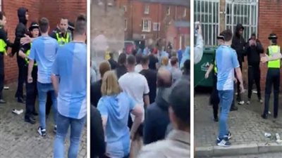 حشد من المشجعين الإنجليز يعتدي على شابين من ذوي البشرة السوداء