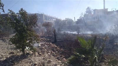 حريق محدود بمنطقة مخلفات زراعية مفتوحة بجامعة المنيا