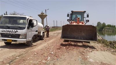 ردم وتمهيد الطريق بمسافة 70 مترا بمدينة القصاصين الجديدة  