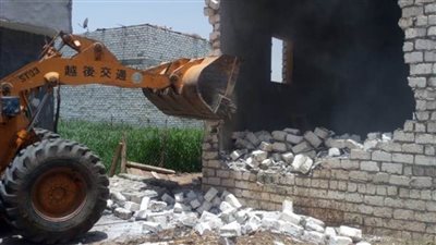 إزالة 821 حالة تعد بالبناء في المنيا