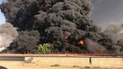 لجنة من البيئة: جودة الهواء لم تتأثر بحريق خط مازوت طريق الإسماعيلية