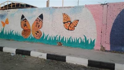 استكمال أعمال المبادرة الشبابية لتجميل وتزيين الأسوار الخلفية لمركز شباب الشيخ زايد