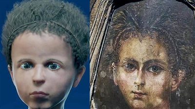 لأول مرة.. صورة بالألوان لطفل مصري عاش قبل 2070 عامًا