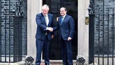 الرئيس السيسي ورئيس الوزراء البريطاني يناقشان الوضع في ليبيا وأزمة سد النهضة