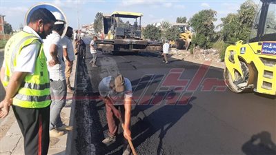 رصف وترميم وصيانة رافد الطريق الدولي بكفر الشيخ
