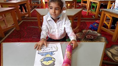 الأطفال يرسمون الكمامات ويشرحون لمحافظ كفر الشيخ فوائدها وطرق الوقاية