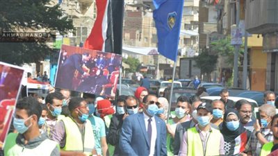 مسيرة حاشدة تحث المواطنين على المشاركة فى الانتخابات البرلمانية بالبحيرة