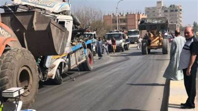 فتح طريق الشرفاء بالمنيا أمام الحركة المرورية