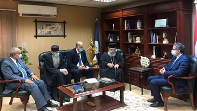 العناني يستقبل رئيس دير سانت كاترين