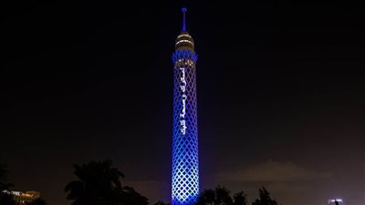 إضاءة برج القاهرة باللون الأزرق في اليوم العالمي للسكري