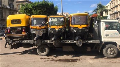 المئات من مركبات التوتوك في مصيدة مرور الإسكندرية