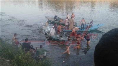 مصرع شخص فى حادث انقلاب سيارة بالنيل بطريق خط 13 بطوخ