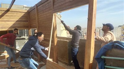 وحدة الإزالة الفورية بالإسكندرية توقف أعمال بناء مخالف بكامب شيزار