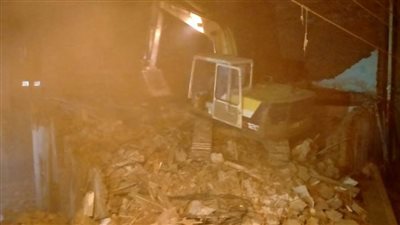 انهيار عقار جزئيا بمدينة المنصورة 