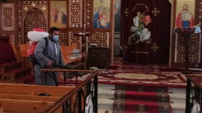 حملات مكبرة لرش وتعقيم المساجد والكنائس بالبحيرة
