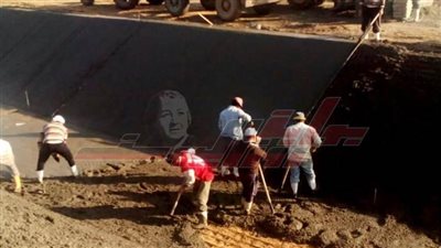 استمرار تبطين الترع ضمن المرحلة الأولى بكفر الشيخ