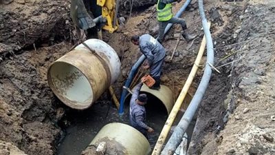 بعد الانتهاء من إصلاح خط الطرد الرئيسي..عودة مياه الشرب بسمالوط شمال المنيا   