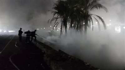 السيطرة على حريق شب في مخلفات زراعية بالترعة الإبراهيمية بأسيوط