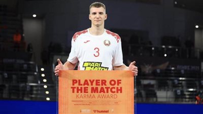 كوليش لاعب بيلاروسيا رجل المباراة الافتتاحية بالمجموعة الثامنة