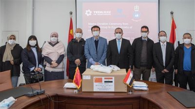 يانجن الصينية تسلم المنطقة الاقتصادية لقناة السويس كمامات  لمواجهة 