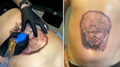 سبب إنساني يجبر إنجليزيا لرسم “وشم” ضخم على بطنه لــ