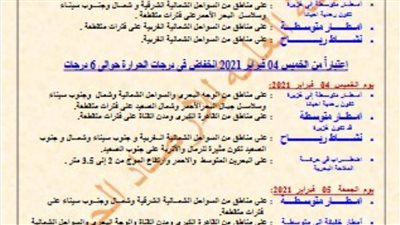 طوارئ في المنيا تحسبا للتقلبات الجوية