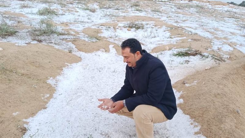 الثلوج بقرية جلبانة