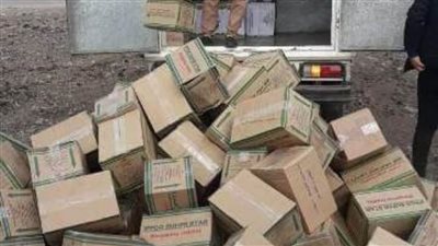 ضبط 380 كرتونة مواد غذائية وطن ألبان غير صالحة للاستخدام الآدمي 