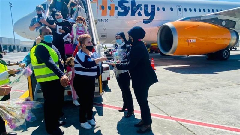 ركاب الرحلة فور استقبالهم