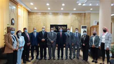 جامعة بنها تستقبل الزيارة السنوية لفريق التقييم لنظام الجودة الإدارية